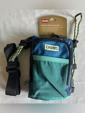 CHUMS Rover Bottle Sling Water Bottle Carrier Adjustable Strap Teal NWT